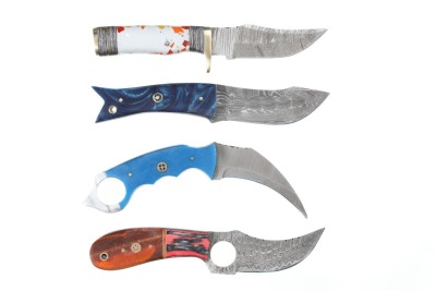 4 Damascus Knives