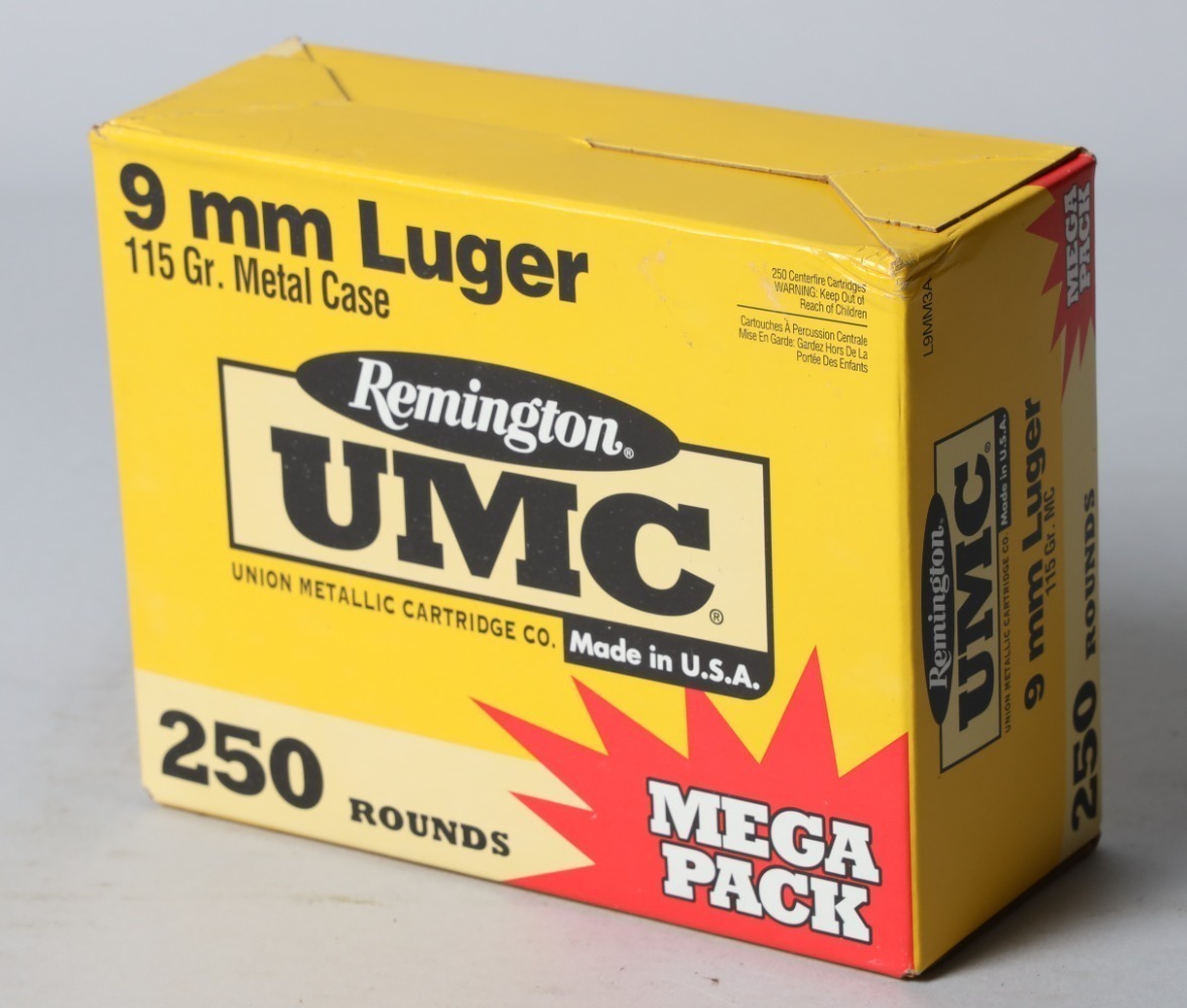 250 Rds Remington UMC 9mm Ammo