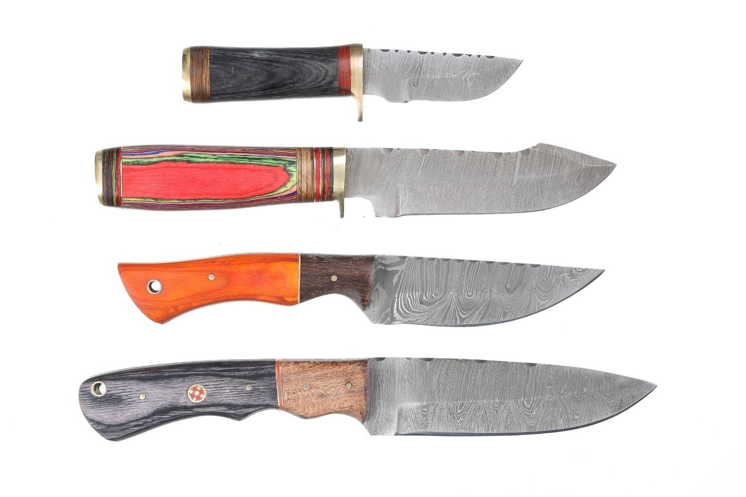 4 Damascus Knives