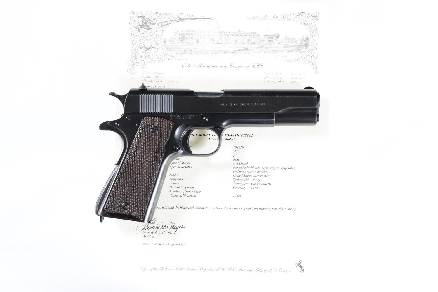 53885 Colt 1911A1 Pistol .45 ACP