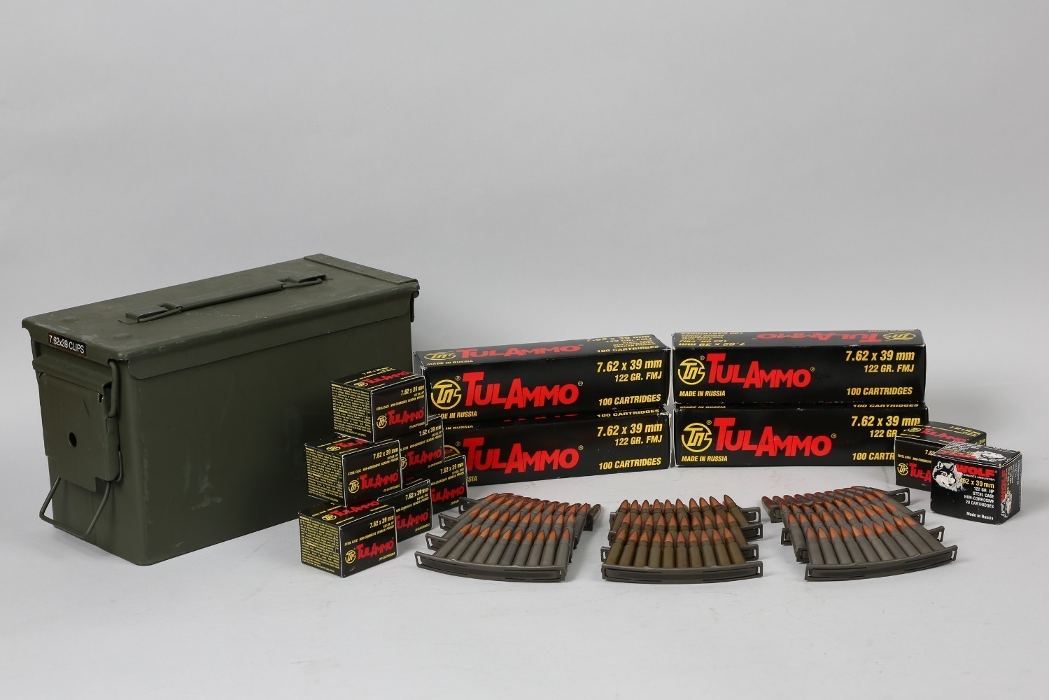 680 Rds TulAmmo/Wolf 7.62x39mm Ammo