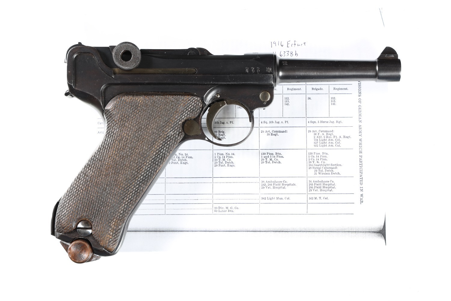 51830 Erfurt P08 Luger Pistol 9mm