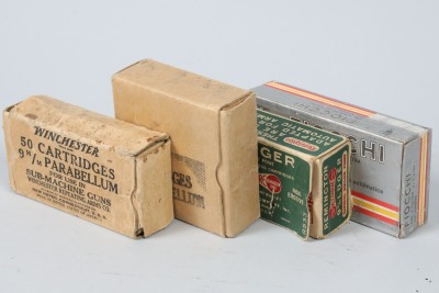 4 boxes of assorted vintage 9mm