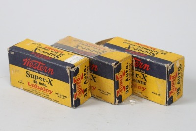 3 vintage boxes of Western 38 Auto ammo