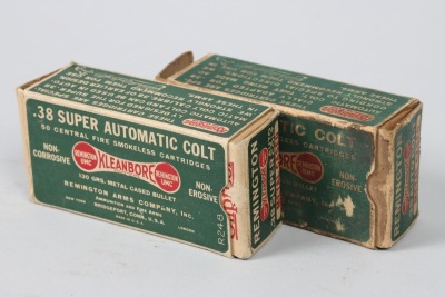 2 vintage boxes of Remington Kleanbore .38 Super A