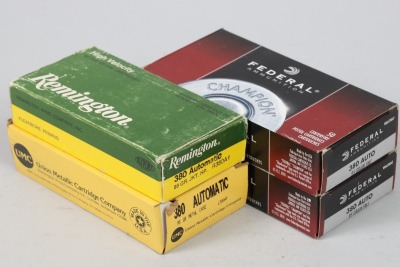 4 boxes of 380 Auto ammo