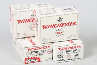 4 Bxs Winchester 9mm Luger Ammo