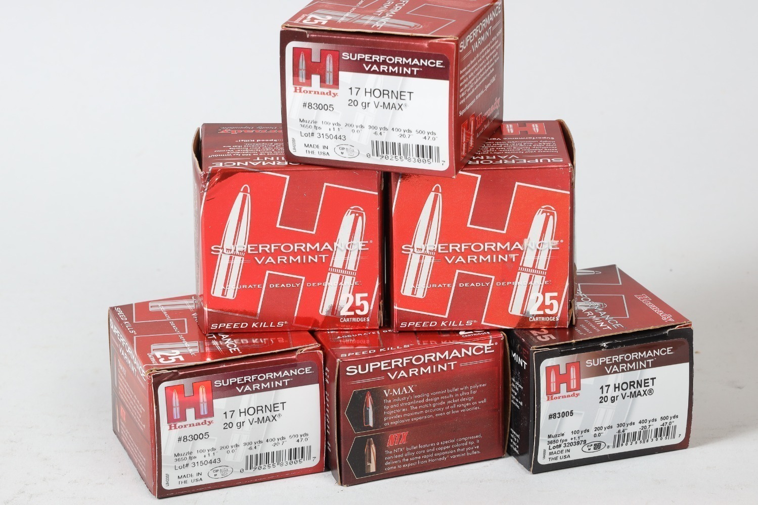 6 bxs Hornady .17 Hornet ammo