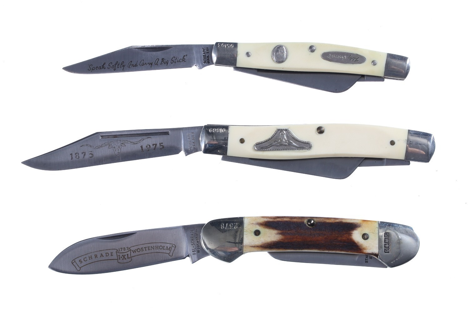 3 Schrade folding knives