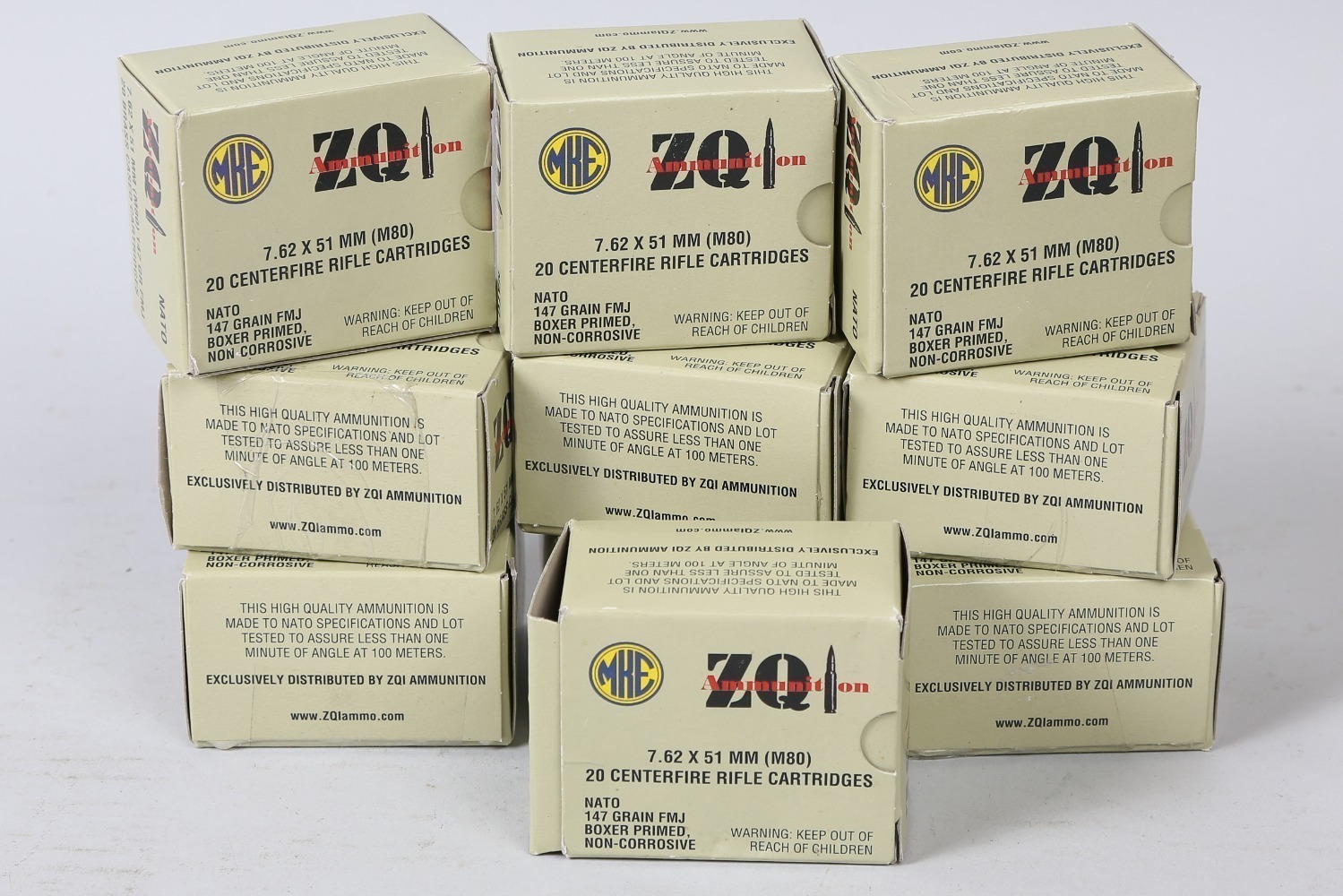 10 Bxs ZQ Ammunition MKE 7.62x51mm Ammo