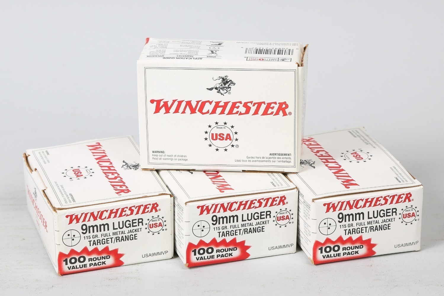 4 Bxs Winchester 9mm Luger Ammo