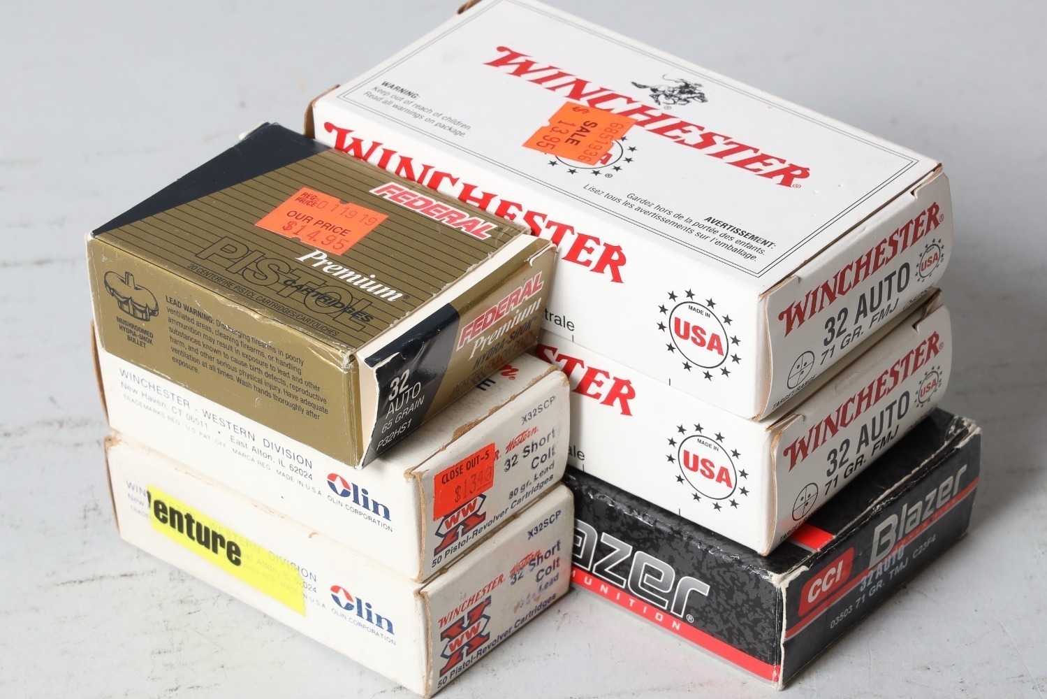 6 Bxs Federal/Winchester/CCI 32 Auto Ammo