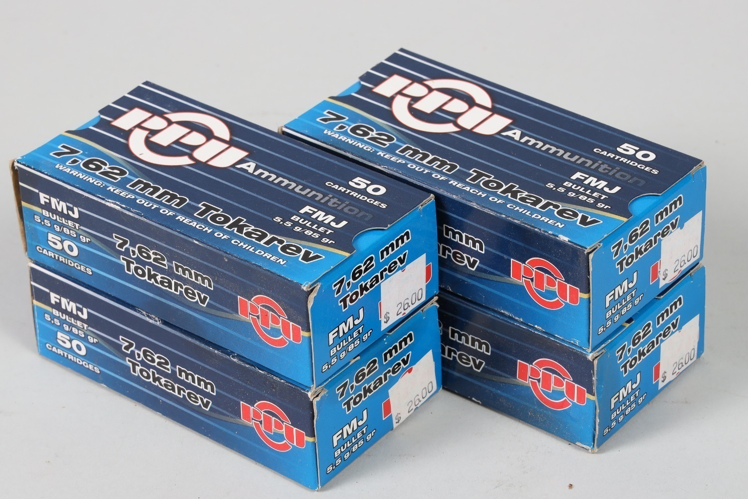 4 Bxs PPU 7.62 Tokarev Ammo