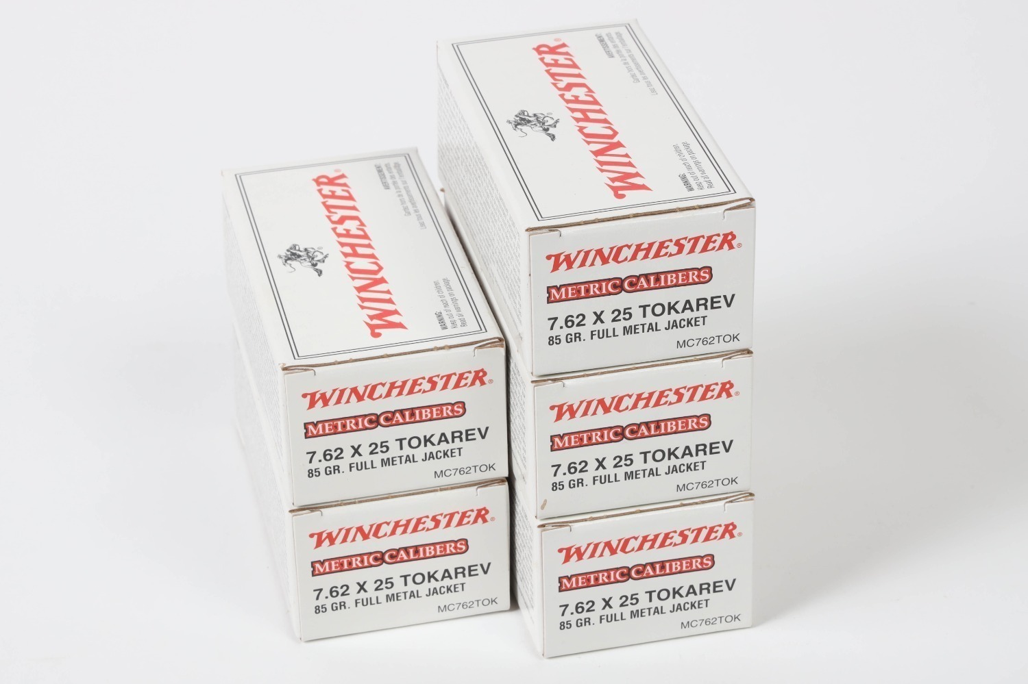 5 bxs Winchester 7.62x25 Tok ammo