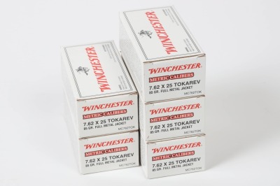 5 bxs Winchester 7.62x25 Tok ammo