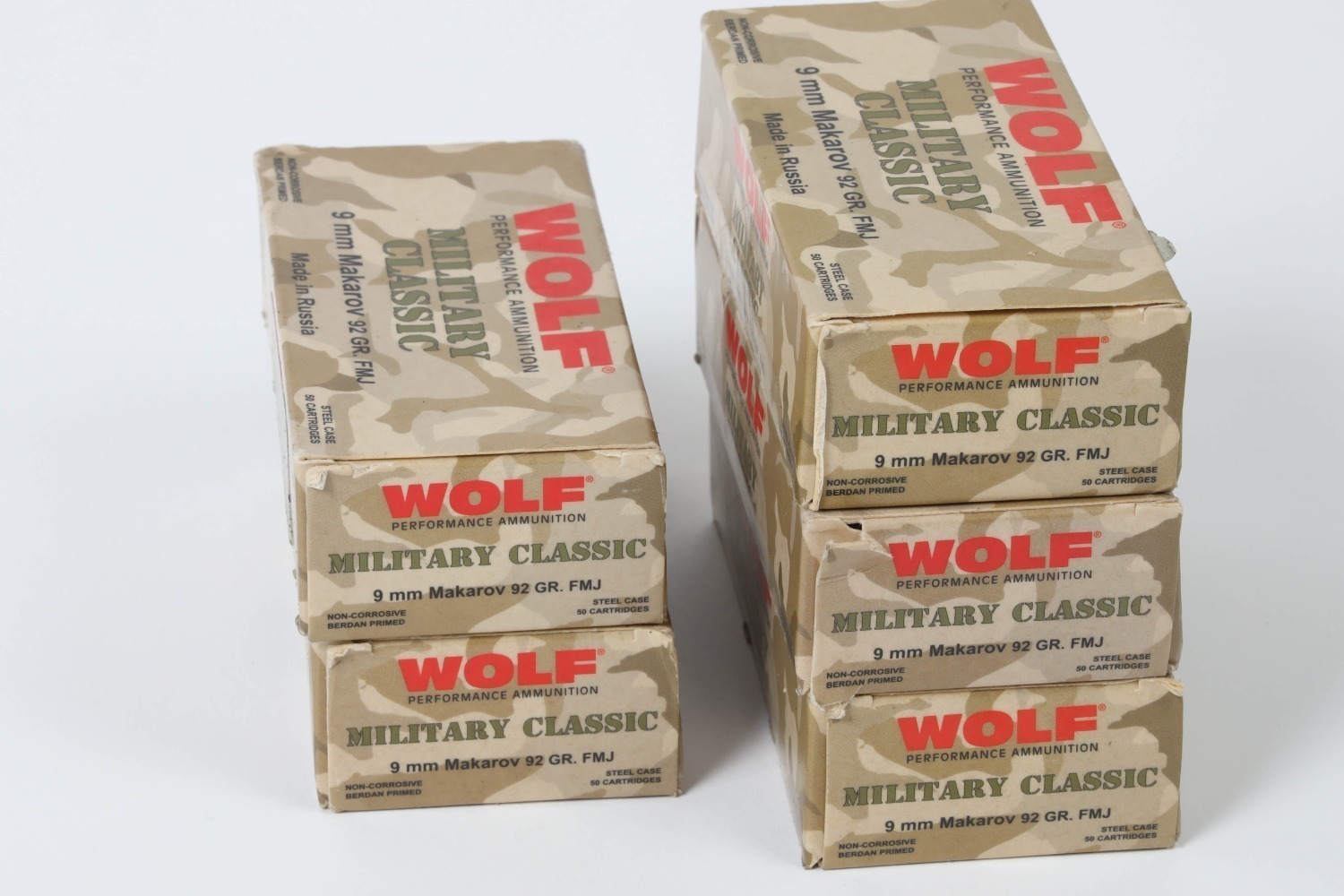 5 bxs Wolf 9mm Makarov ammo