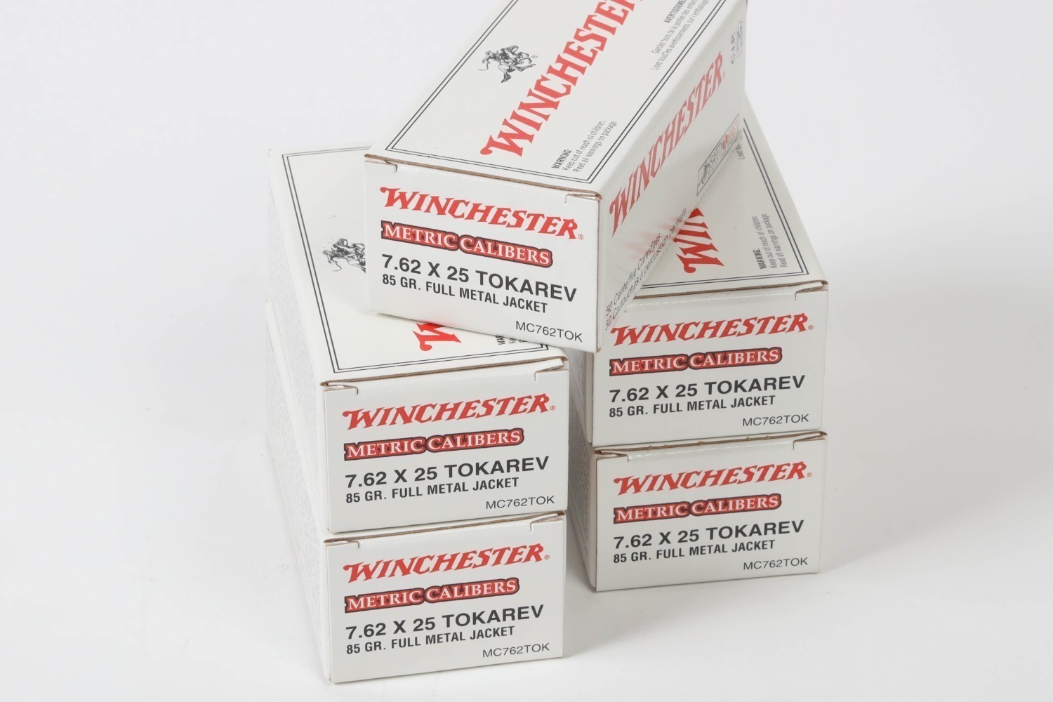 5 bxs Winchester 7.62x25 Tok ammo