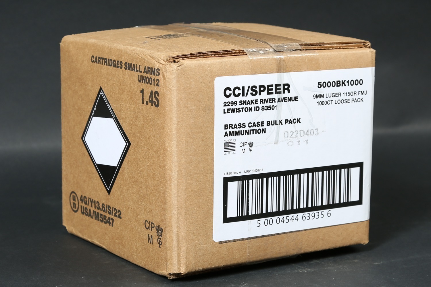 1 Case CCI/Speer 9mm Ammo