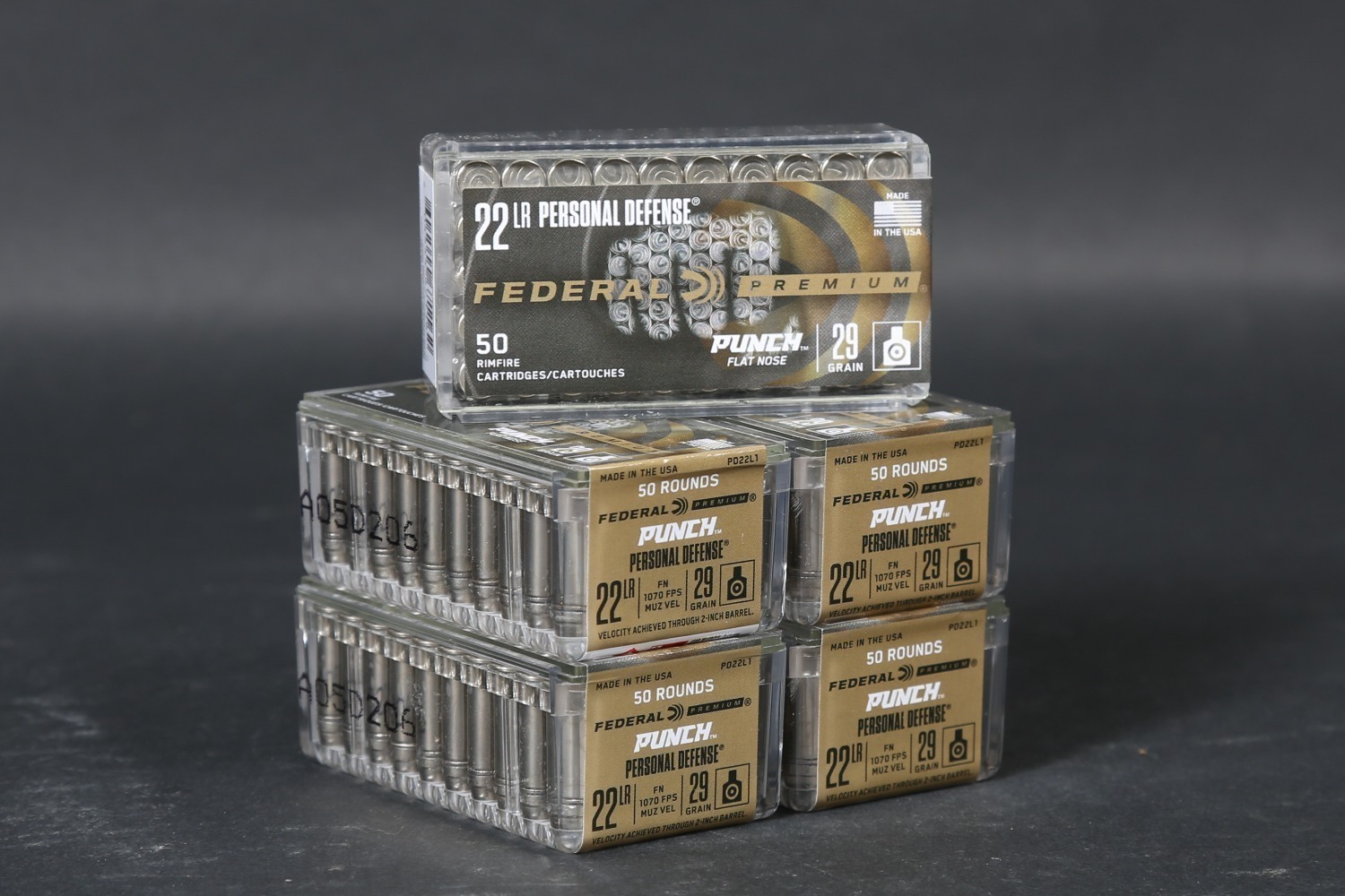 5 bxs Federal Punch .22lr Ammo