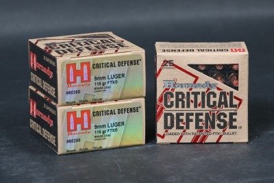 3 bxs Hornady Critical Defense 9mm Ammo