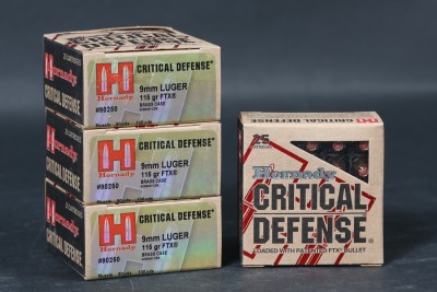 4 bxs Hornady Critical Defense 9mm Ammo