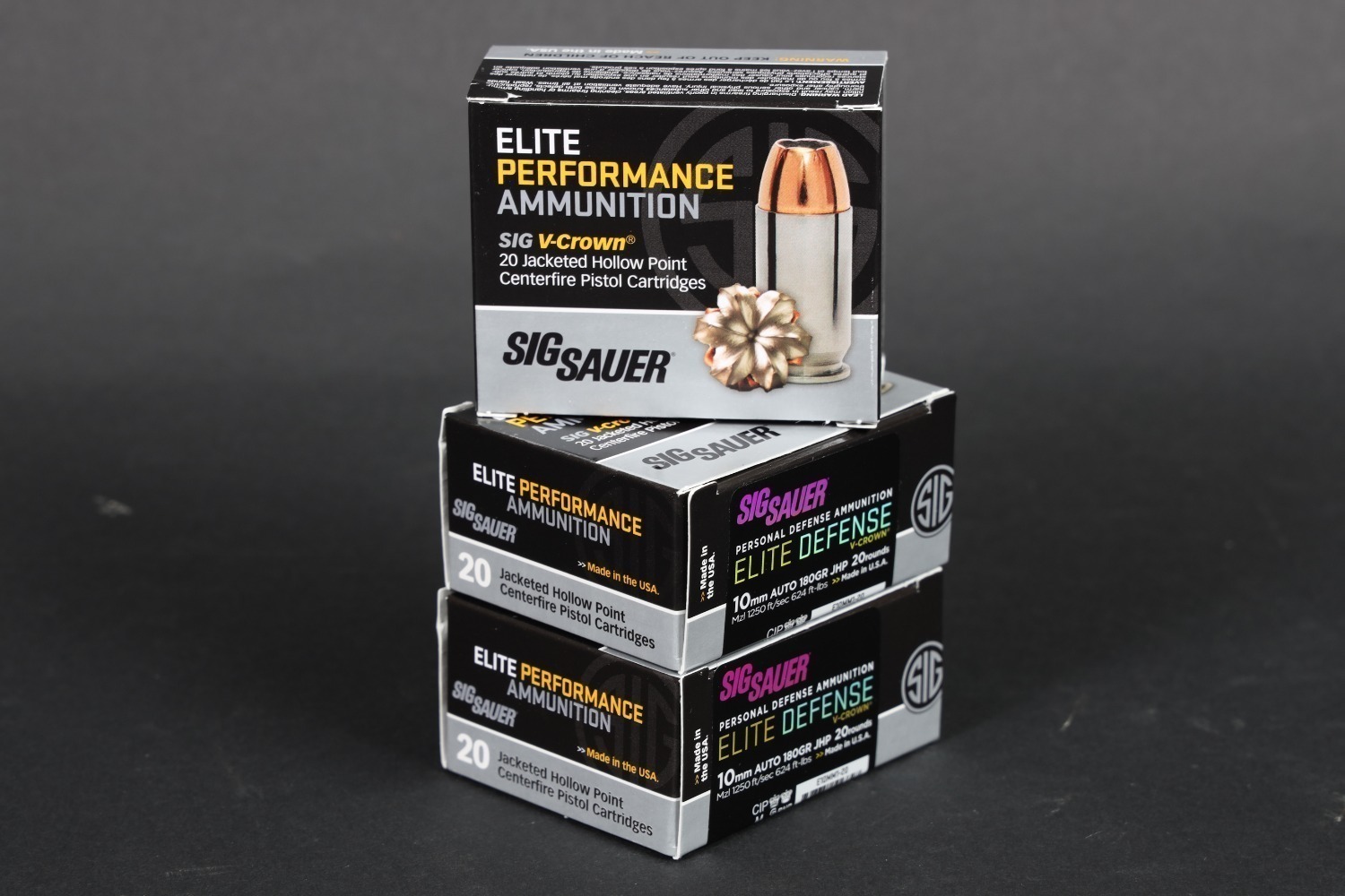 3 bxs Sig Sauer 10mm Ammo