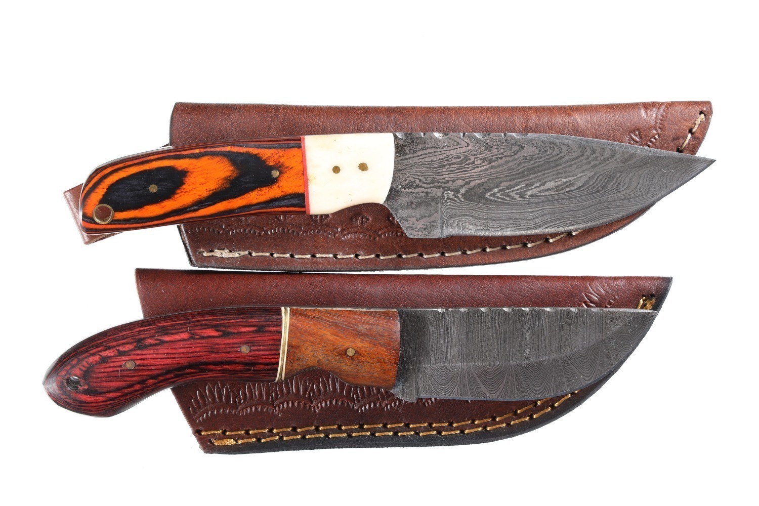 2 custom Damascus knives