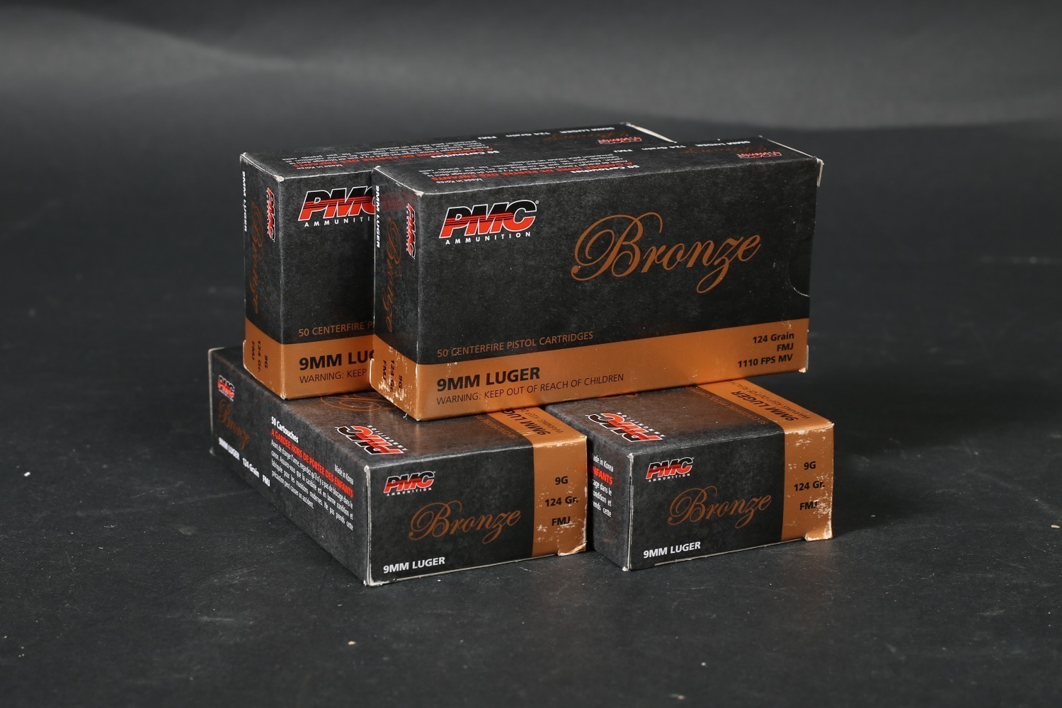 4 bxs PMC Bronze 9mm ammo