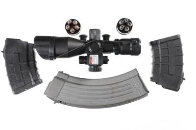 3 AK Magazines and scope