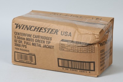 Case of Winchester 5.56 Green Tip ammo