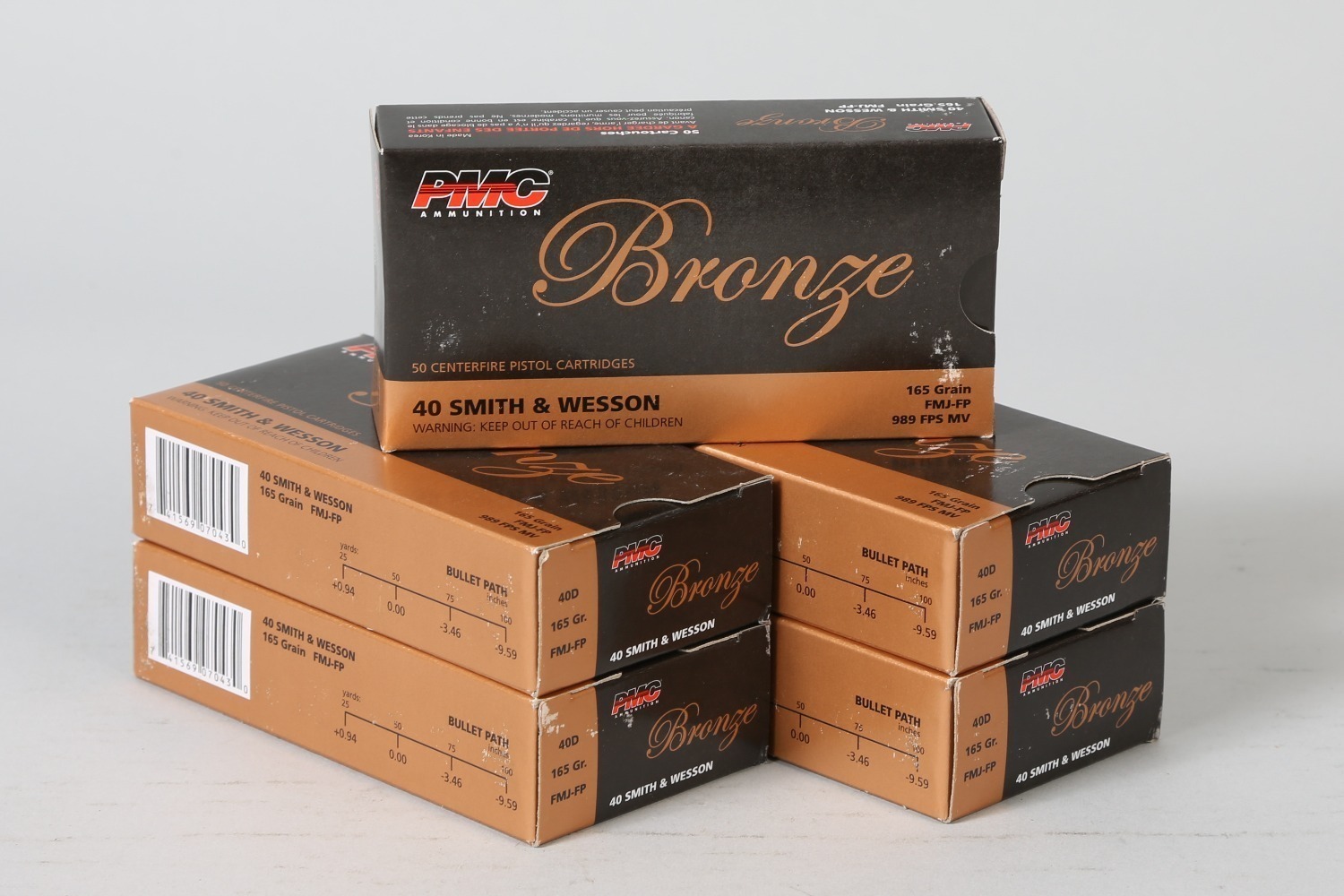 5 bxs PMC Bronze .40 s&w ammo