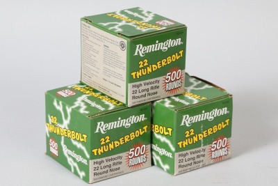 3 bxs Remington .22 Thunderbolt ammo