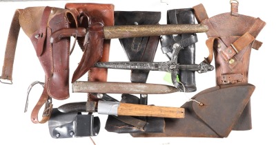 8 holsters and knives