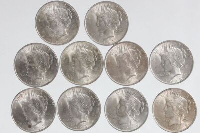 10 Peace Silver Dollars