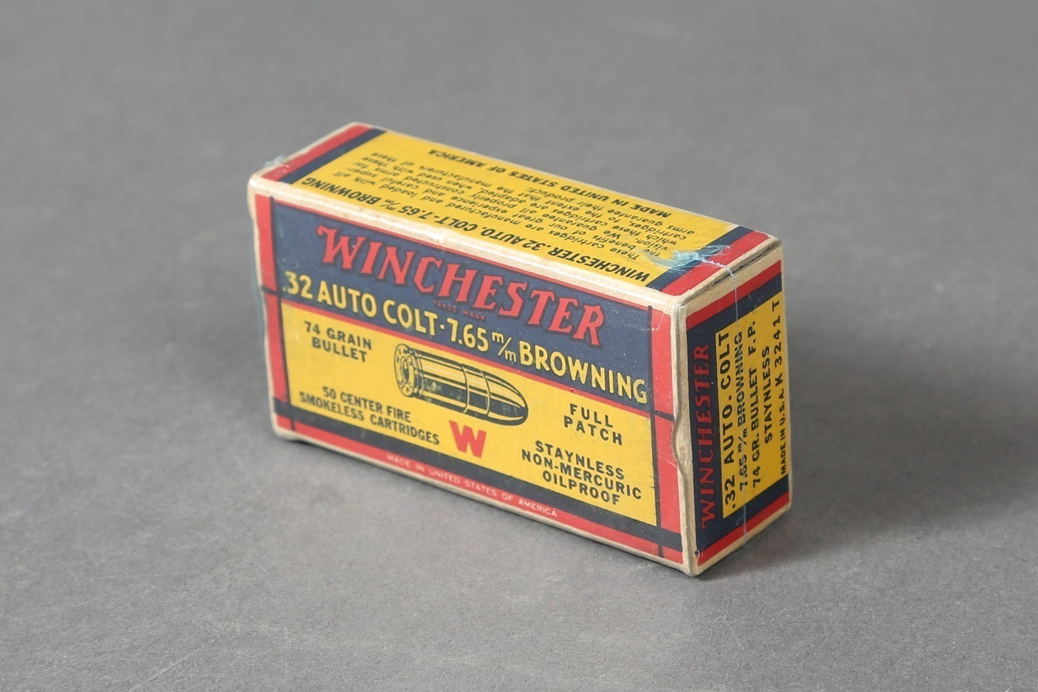 1 Bx Vintage Winchester .32 AC/7.65mm Ammo