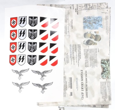 6 Evasion Chart Maps, German Nazi Stickers