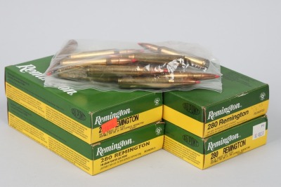 4 Boxes Remington .280 Ammo