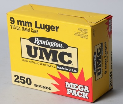 250 Rds Remington UMC 9mm Ammo